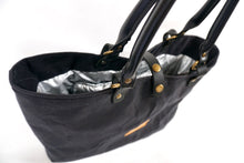 Load image into Gallery viewer, Waxed Canvas Tote Bag Black