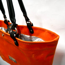 Load image into Gallery viewer, Waxed Canvas Tote Bag Orange