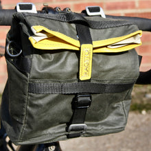Load image into Gallery viewer, Cycling Handlebar Bag in Green Waxed Canvas