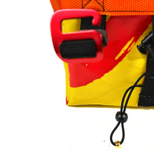 Load image into Gallery viewer, Cycling Handlebar Bag in Upcycled Vinyl banner