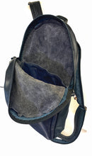 Load image into Gallery viewer, Handmade Navy Blue Leather Backpack