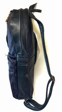 Load image into Gallery viewer, Handmade Navy Blue Leather Backpack