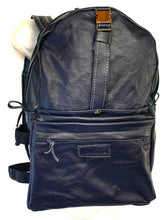 Load image into Gallery viewer, Handmade Navy Blue Leather Backpack