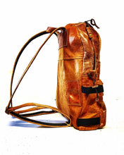 Load image into Gallery viewer, Handmade Distressed Tan Leather Backpack