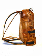 Load image into Gallery viewer, Handmade Distressed Tan Leather Backpack