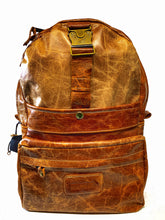 Load image into Gallery viewer, Handmade Distressed Tan Leather Backpack
