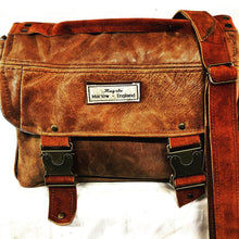 Load image into Gallery viewer, Upcycled medium sized leather shoulder bag