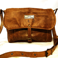 Load image into Gallery viewer, Upcycled medium sized leather shoulder bag