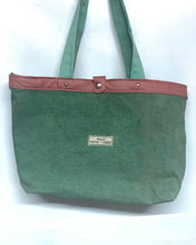 Load image into Gallery viewer, Upcycled Canvas Tote Bag - various leathers
