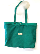 Load image into Gallery viewer, Upcycled Canvas Tote Bag - various leathers
