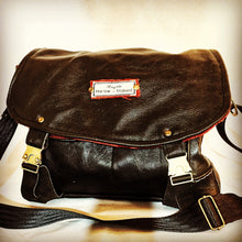 Load image into Gallery viewer, Upcycled medium sized leather shoulder bag