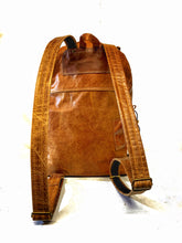 Load image into Gallery viewer, Handmade Distressed Tan Leather Backpack