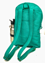 Load image into Gallery viewer, Handmade Green Teal Leather Backpack

