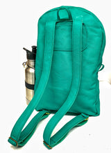 Load image into Gallery viewer, Handmade Green Teal Leather Backpack