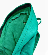 Load image into Gallery viewer, Handmade Green Teal Leather Backpack