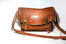 Load image into Gallery viewer, Upcycled medium sized leather shoulder bag