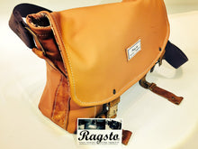 Load image into Gallery viewer, Upcycled medium sized leather shoulder bag