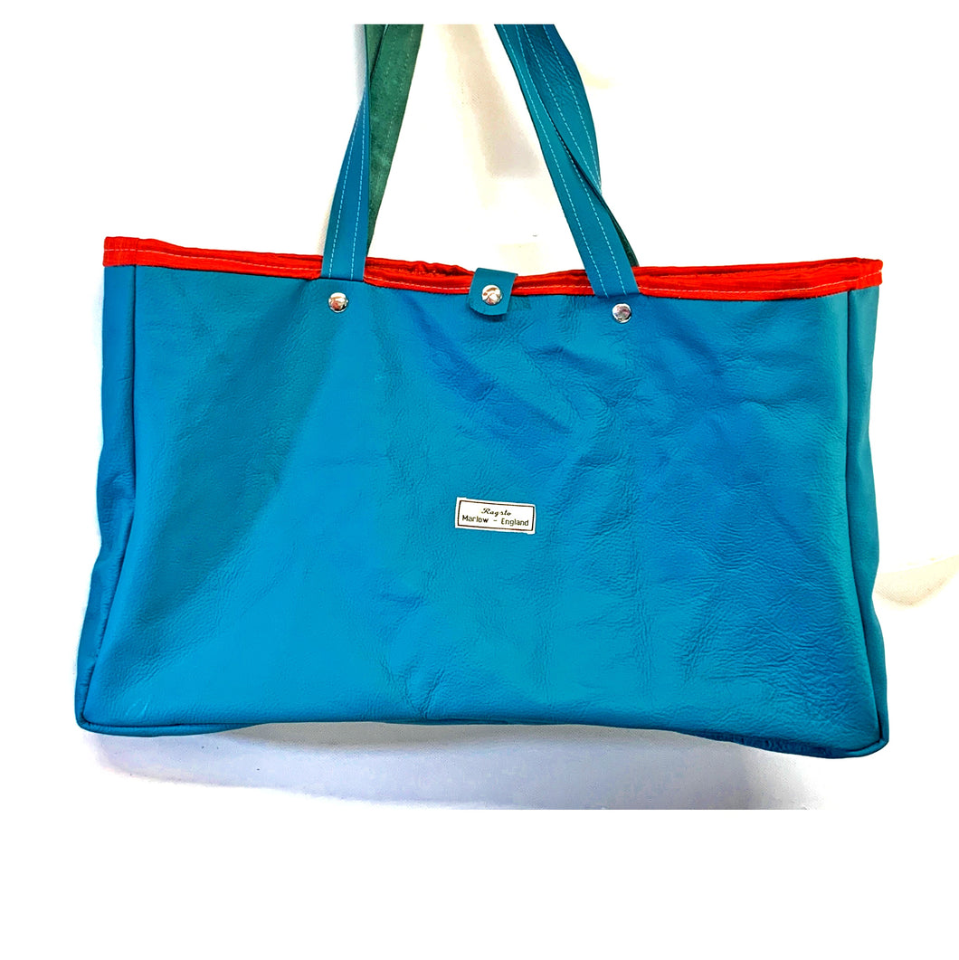 Upcycled Leather Beach Bag - eco & green!