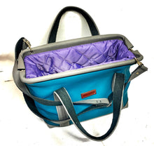 Load image into Gallery viewer, Mary Poppins style Teal Leather Gladstone Bag