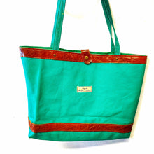 Load image into Gallery viewer, Upcycled Canvas Tote Bag - various leathers