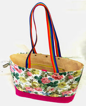Load image into Gallery viewer, Limited Edition Fabric &amp; Pink Leather Tote bag
