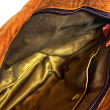 Load image into Gallery viewer, Uniquely embossed Brown & Dusky Rose leather handbag