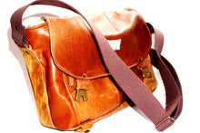 Load image into Gallery viewer, Upcycled medium sized leather shoulder bag