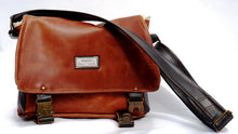 Load image into Gallery viewer, Upcycled medium sized leather shoulder bag