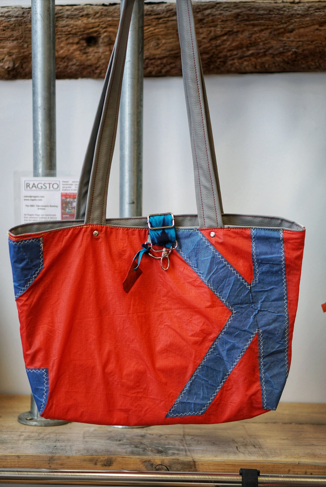 Yacht Sail Tote Shopper red k