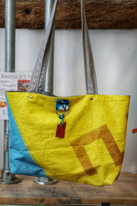 Yacht Sail Tote Shopper blue & yellow