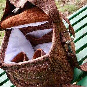 Padded Camera Bag in Antelope leather