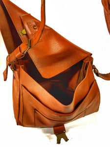 Raw Leather Messenger Bag