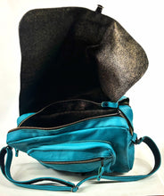 Load image into Gallery viewer, Teal Leather Messenger Bag
