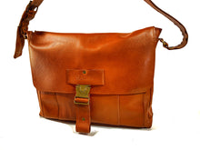 Load image into Gallery viewer, Tan Leather Messenger Bag

