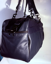 Load image into Gallery viewer, Navy Blue Leather Cabin Baggage hold-all
