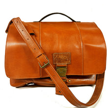 Load image into Gallery viewer, Tan Leather Messenger Bag
