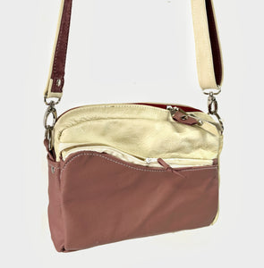 Pink & Cream Small leather Shoulder bag
