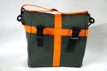 Load image into Gallery viewer, Cycling Handlebar Bag in Green Waxed Canvas
