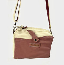 Load image into Gallery viewer, Pink &amp; Cream Small leather Shoulder bag
