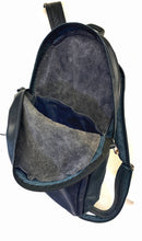 Load image into Gallery viewer, Handmade Navy Blue Leather Backpack
