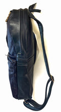 Load image into Gallery viewer, Handmade Navy Blue Leather Backpack
