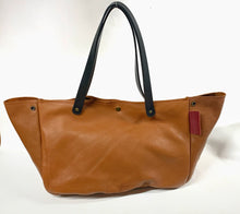 Load image into Gallery viewer, Reduced! Upcycled Leather Expandable Shopper
