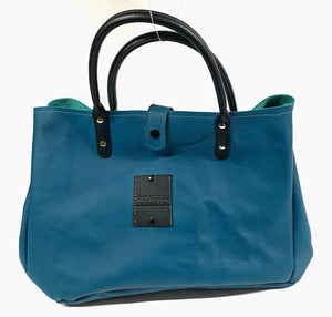Upcycled Leather Expandable Shopper