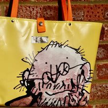 Load image into Gallery viewer, Upcycled vinyl banner Tote Bag Sir Quentin Blake
