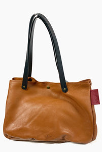 Reduced! Upcycled Leather Expandable Shopper