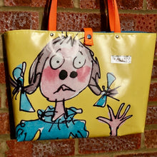 Load image into Gallery viewer, Upcycled vinyl banner Tote Bag Sir Quentin Blake
