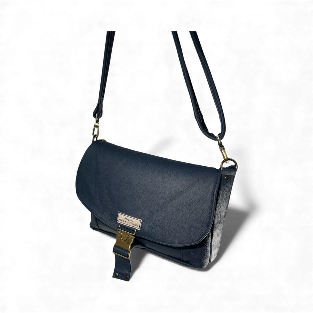 Satchel style leather shoulder bag