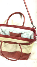 Load image into Gallery viewer, Dusky Pink &amp; Cream leather Mary Poppins style Gladstone Bag
