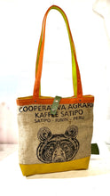 Load image into Gallery viewer, Upcycled Coffee Bear Beach / Tote Bag - eco &amp; green!
