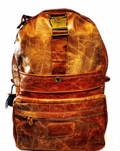 Load image into Gallery viewer, Handmade Distressed Tan Leather Backpack
